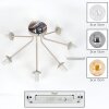 Gastor Deckenleuchte Kugel Glas 7-flammig, mehrfarbige Glasschirme E14