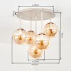 Gastor Glaskugel-Deckenleuchte, 5-flammig, bernsteinfarbene Glasschirme ø 15 cm