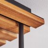 Gastor Deckenleuchte mit Glaskugeln, 4-flammig, Holzlamellen, Glas Ø 15 cm