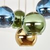 Koyoto Kugel-Deckenlampe mit bunten Glasschirmen, 5-flammig, E14 fürs Wohnzimmer
