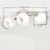 Koyoto sandfarbene Kugel-Deckenleuchte mit weißem Glasschirm ø 15 cm, 4-flammig