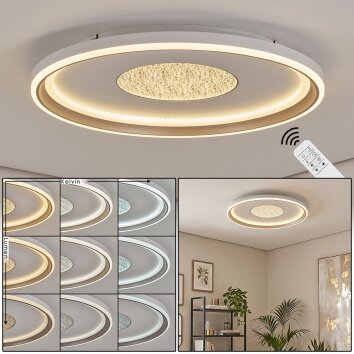 Runde LED-Deckenleuchte Orvix mit Fernbedienung, Lichtfarbe einstellbar 2700-6000 Kelvin