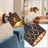 Wandspot Alsen, verstellbar und schwenkbar, mit goldenem Metallschirm mit Lochmuster