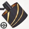 Alsen Retro-Wandleuchte mit Schalter, 2er-Set mit gold-schwarzem Stoffschirm E14