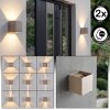 LED Up & Down Leuchte Tamarin, 2er-Set, eckiger Metallkörper, 3000 Kelvin warmweiß