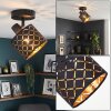 Deckenspot Tallaboa mit symmetrischem Schlitzgitter, gold-schwarzem Schirm, E14