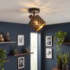 Deckenspot Tallaboa mit symmetrischem Schlitzgitter, gold-schwarzem Schirm, E14