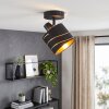 Alsen Deckenspot mit Lampenschirm mit Ausschnitten, goldfarbener Stoffschirm