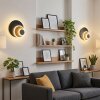 LED Wandleuchte Lemik, 2er-Set, Holzoptik-Front, verstellbar, 3000 Kelvin warmweiß