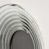 LED Wandleuchte Liriel, klar-rauchfarbener Glasschirm mit Rillen, 3000 Kelvin warmweiß