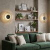 Liriel runde LED Wandleuchte, 2er-Set, Ø 30 cm, klar-rauchfarbener Glasschirm