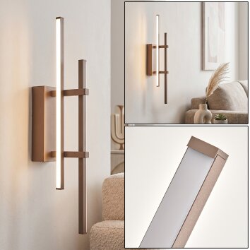 Moderne längliche LED-Wandleuchte Kiron, in Sandfarben, 3000 Kelvin warmweiß