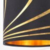 Alsen Wandleuchte mit Stoffschirm, goldene Innenseite, schwenkbarer Leuchtenkopf