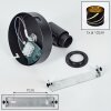 Wandspot Alsen 2er-Set mit gold-schwarzem Stoffschirm, symmetrischen Schlitzen, dreh-/schwenkbar