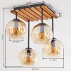 Koyoto Kugel-Deckenleuchte 4-flammig, bernsteinfarbener Glasschirm Ø 15 cm