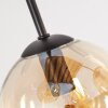 Koyoto Kugel-Deckenleuchte 4-flammig, bernsteinfarbener Glasschirm Ø 15 cm