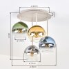 Moderne Kugelleuchte Koyoto mit 4 bunten Glasschirmen, ø 15 cm, ø 38 cm, E14-Fassung
