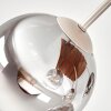 Boho Holz-Kugel-Deckenleuchte Gastor mit fünf klaren und rauchfarbenen Glasschirmen ø 15 cm