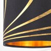 Alsen Deckenspot 2-flammig, verstellbare Leuchtenköpfe, Stoffschirm in Gold-Schwarz