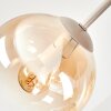 Gastor Deckenleuchte mit bernstein-klaren Kugel-Glasschirmen Ø 15 cm, 5-flammig