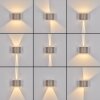 Tamarin LED Außenwandleuchte 2er-Set sandfarben IP54 mit verstellbarem Lichtkegel