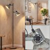 Hora 2-flammige Stehlampe Industrial Vintage mit Metall-Spots, Fußschalter, 162 cm