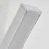 Velix geschwungene LED Stehlampe, silberfarben, 143 cm, mit Fußschalter