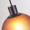 Cluster-Hängeleuchte Nolen, 3 Rauchglasschirme, Länge 105,5 cm, höhenverstellbar bei Montage