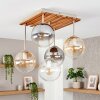 Boho Kugelleuchte Gastor mit 5 Glasschirmen in Klar, Bernstein und Rauch, ø 15 cm, E14