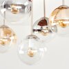 Boho Kugelleuchte Gastor mit 5 Glasschirmen in Klar, Bernstein und Rauch, ø 15 cm, E14
