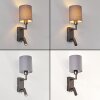 Turil LED Wand-Leseleuchte fürs Bett mit drehbarem Lesespot & Stoffschirm