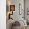 Turil LED Wand-Leseleuchte mit drehbarem Spot und Stoffschirm in Schwarz-Weiß