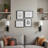 Turil LED Wandleuchte mit Leseleuchte für Couch, weißem Stoffschirm, 2er-Set