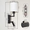 Turil LED Wandleuchte mit Leseleuchte für Couch, weißem Stoffschirm, 2er-Set