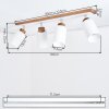 Alvorn 4-flammige verstellbare Deckenleuchte mit weißem Glasschirm, Holz-Metall