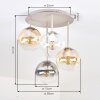 Gastor Deckenleuchte mit Glaskugeln Ø 15 cm, 4-flammig, mehrfarbiges Glas