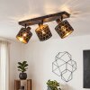 Deckenspot Alsen mit Waben-Stoffschirmen in Gold und Schwarz, dreh- und schwenkbar