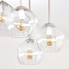 Koyoto Deckenleuchte mit klarem Riffelglas-Kugelschirm, 4-flammig, ø 15 cm