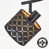 Deckenspot Tallaboa mit 4 gold-schwarzen Gitter-Schirmen, dreh- & schwenkbar