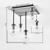 Gastor Deckenleuchte mit mehrfarbigem Glasschirm, 5-flammige Kugelleuchte
