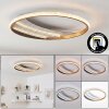 LED Deckenleuchte Calista mit Goldring, Lichtband, CCT-Lichtfarbe 3000 Kelvin warmweiß