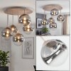 Chehalis Deckenleuchte Kugel, 5-flammig, rauchfarbene Glasschirme Ø 15 cm