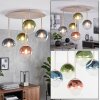 Chehalis Deckenleuchte Kugel, 5-flammig, bunte Glasschirme ø 12 cm