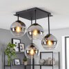 Koyoto Deckenlampe mit Rauchglas-Kugeln, 4-flammig, E14, Chrom-Klar