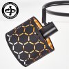 Alsen Vintage 3-flammige Deckenleuchte mit gold-schwarzen Metall-Stoffschirmen
