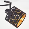 Alsen Vintage 3-flammige Deckenleuchte mit gold-schwarzen Metall-Stoffschirmen
