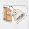 Boho Wandspot Herford mit Holz-Wandhalterung, sandfarbenem Metallschirm, dreh- und schwenkbar