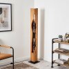 Holz-Stehleuchte Sernadelo mit geschwungenen Öffnungen, Holzsäule in Naturfarben, 4-flammig