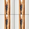 Holz-Stehleuchte Sernadelo mit geschwungenen Holzdetails, 4 E27-Fassungen