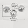 Moderne Cluster-Deckenleuchte Koyoto mit 3 bernsteinfarbenen Glasschirmen